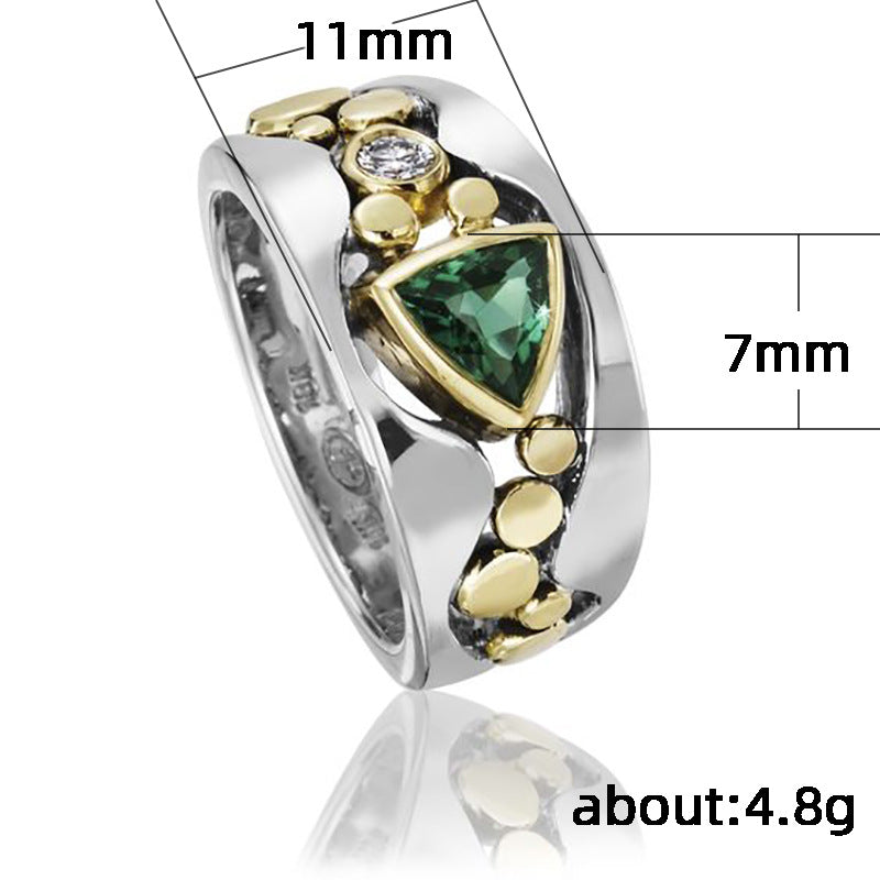 Anillo elegante con piedra verde - diseño fino y sofisticado